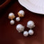 Flower CZ Pearl 18K Gold Silver White Anti Tarnish Stud Earring Bulk