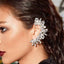 Silver Sparkle Cubic Zirconia Anti Tarnish Ear Clip Ear Cuff Earring Single(Right Ear) For Women