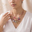 Luxury Multi Color Charm Gold Plated CZ Enamel Layered Necklace Bulk