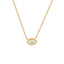 Oval Solitaire CZ 18K Gold Anti Tarnish Necklace Pendant Chain Bulk