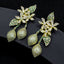 Studded Flower Leaf Gold Black Silver Anti Tarnish Dangler Earring For Women