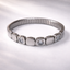 Wholesale Stretchable Square Design Silver CZ Stainless Steel Bracelet