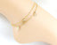Elegant Gold Plated Triple Heart Charm Beaded Chain Anklets Wholesale