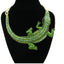 Big Crocodile 18K Gold Green Anti Tarnish Collar Necklace Bulk
