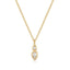 Dual Drop Solitaire CZ Gold Anti Tarnish Necklace Pendant Chain Bulk