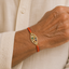 Designer Leaf Style Gold Plated CZ Red Orange Thread Rakhi For Men Bulk