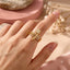 Designer Multi Layer Gold CZ Copper Anti Tarnish Cocktail Ring Bulk