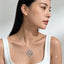 Luxury Silver Plated Sunburst White CZ Crystals Copper Necklace Bulk