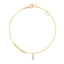 Minimal Leaf Charm Rose Silver Gold CZ Anti Tarnish Brass Anklets Bulk