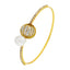 Delicate 18K Gold Brass Crystal Pearl Bangle Kada Bracelet For Women