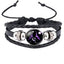 Constellation Zodiac Star Leather Wrist Band Strand Bracelet Bulk