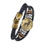 Luxury Vintage Zodiac Gold Plated Leather Bracelet For Men Wholesale