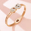 Panther Cubic Zirconia Rose Gold Stainless Steel Opeable Kada Bulk