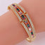 Belt Buckle Rainbow Multi Color 18K Gold Openable Kada Bangle Bulk