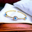 Triple Evil Eye Mother Of Pearl Slim Gold Anti Tarnish Cuff Kada Bulk
