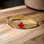Clover Flower Red Stainless Steel Gold Anti Tarnish Kada Bracelet Bulk