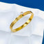 Solitaire CZ Enamel 18K Gold Anti Tarnish Openable Kada Bracelet Bulk