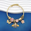 Honey Bee Butterfly Multi Gold Beads Anti Tarnish Charm Bracelet Bulk