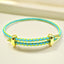 Slim Green 18K Gold Anti Tarnish Adjustable Threads Bracelet For Women