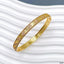Clover Flower 18K Gold Cubic Zirconia Anti Tarnish Kada Bracelet Bulk