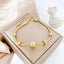 Square Evil Eye White 18K Gold CZ Enamel Stainless Steel Bracelet Bulk