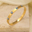 Evil Eye Blue Gold Enamel Stainless Steel Openable Kada Bracelet Bulk