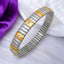 Two Tone CZ 18K Gold Silver Stretchable Elastic Bracelet Bulk