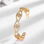 Wave Clover Flower CZ 18K Gold Anti Tarnish Cuff Bracelet Bulk