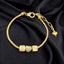 Box Heart Alphabets Letter Cubic Zirconia 18K Gold Anti Tarnish Personalized Snake Chain Bracelet For Women