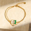 CZ White Green Malachite Gold Anti Tarnish Snake Chain Bracelet Bulk