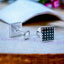 Square Black Invisible Setting Cufflinks In Box