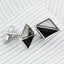 Square Black Silver Cufflinks In Box Bulk