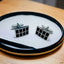 Rectangle Black Checks Cufflinks In Box Bulk