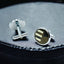 Round Grey Stripes Cufflinks In Box Bulk
