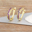 Pink Copper Zig Zag 18K Gold Hoop Earring For Women Bulk