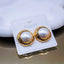 Wrapped Beaten 18K Gold Pearl Stud Earring For Women Bulk