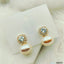 Cubic Zirconia Pearl 18K Gold Stud Earring For Women Bulk