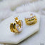 Pearl 18K Glossy Gold Triple Layer Hoop Bali Earring For Women Bulk
