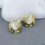 Oval Shiny White 18K Gold Pearl Copper Anti Tarnish Stud Earring Bulk