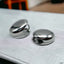 Dual Side Oval Glossy Silver Anti Tarnish Oval Stud Hoop Earring Bulk