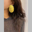 Dented Oval 18K Gold Anti Tarnish Dangler Stud Earring For Women Bulk