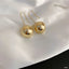 Ball Glossy 18K Gold Anti Tarnish Drop Hoop Earring For Women Bulk