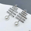 Pipe Steel White Silver Pearl Anti Tarnish Dangler Earring Women Bulk