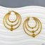 Triple Circle 18K Gold Anti Tarnish Hoop Stainless Steel Earring Bulk
