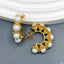 3D White 18K Gold Pearl Anti Tarnish Hoop Earring For Women Bulk