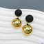 Ball Crystal Black 18K Gold Anti Tarnish Dangler Drop Earring Bulk