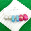 Round Drop Green White Pink Acrylic Hoop Earring Pack Of 3 Women Bulk