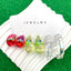 Transparent Drop Red White Yellow Acrylic Hoop Earring Pack Of 3 Bulk