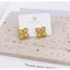 Clover Flower Cubic Zirconia 18K Gold Anti Tarnish Stud Earring Bulk