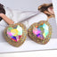 Heart Multicolor Rhinestone 18K Gold Anti Tarnish Stud Earring Bulk